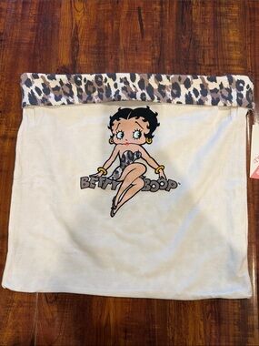 Betty Boop cream Tube Top with Leopard Trim reversible
